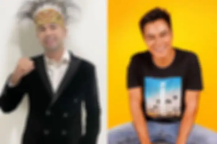 Kolase foto Raffi Ahmad dan Baim Wong