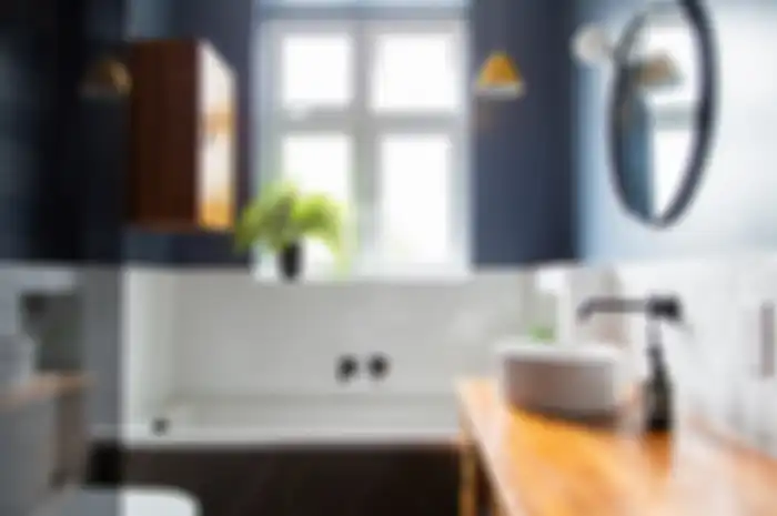 Kamar mandi bernuansa biru