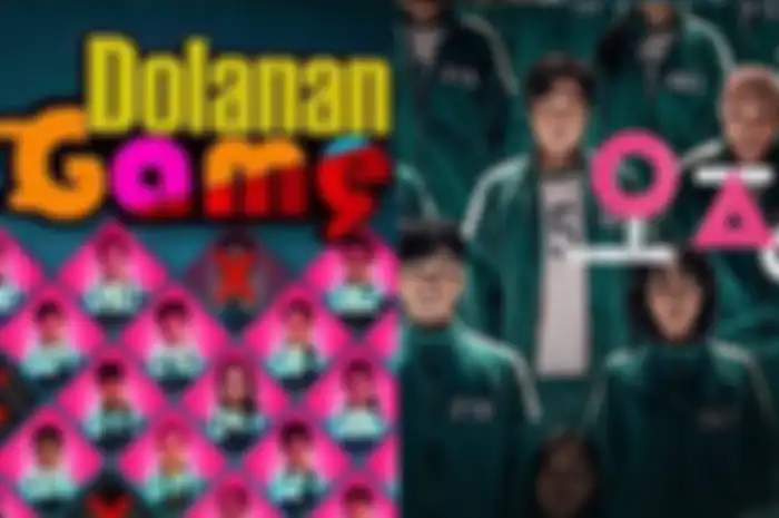 Kolase Foto Adegan Dalam Episode Sinetron Dari Jendela SMP dan Foto Cover Drama Squid Game.