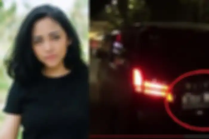 Mobil dengan plat RFS yang ditumpangi Rachel Vennya 