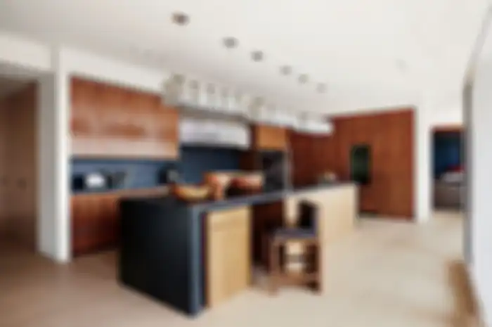 Ilustrasi dapur dengan countertop berwarna hitam