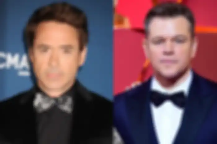 Robert Downey Jr. (kiri) dan Matt Damon (kanan)