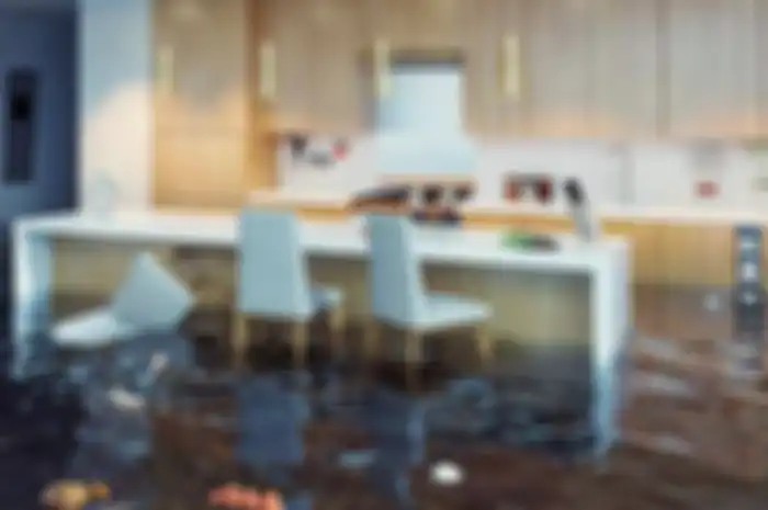 Ilustrasi rumah yang terkena banjir
