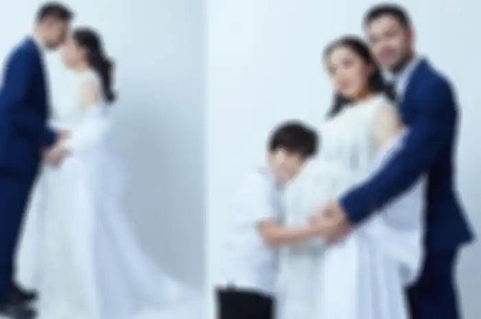 Potret maternity shoot Nagita Slavina bersama keluarga kecilnya
