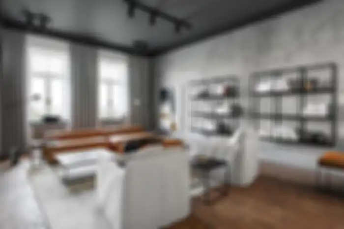 Ilustrasi interior rumah bergaya industrial