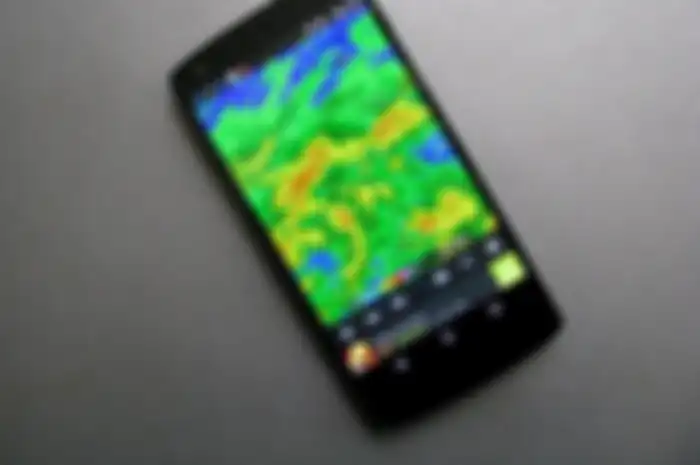 Ilustrasi aplikasi radar cuaca di Android