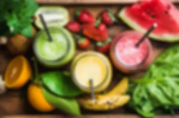 Ilustrasi jus sayur dan buah