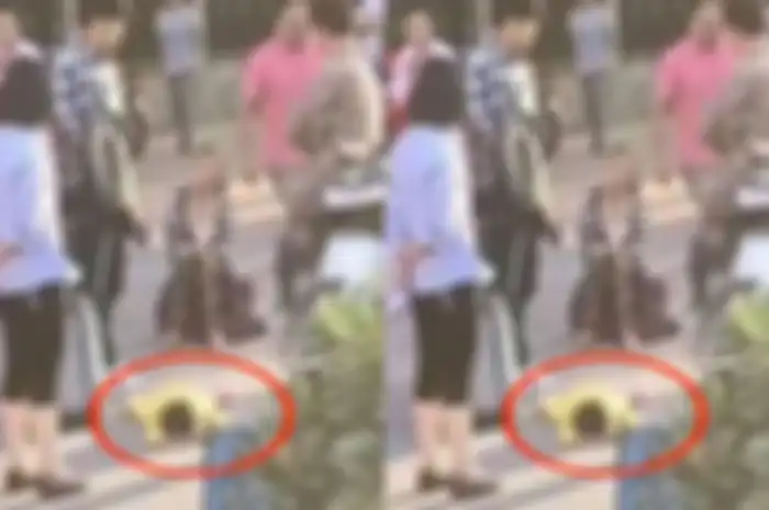 Seorang ibu tendang darah dagngnya hingga jadi tontonan