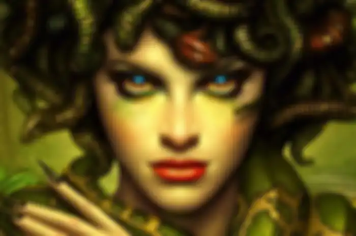 Detail representasi modern Medusa. 