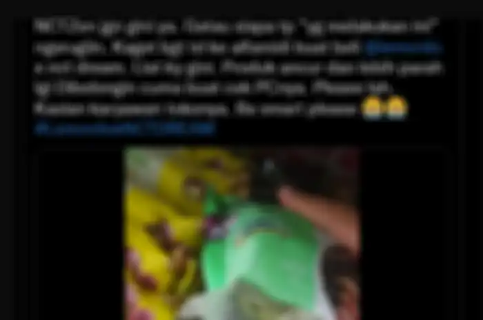 Tangkapan layar postingan yang menunjukkan kemasan mi instan Lemonilo x NCT Dream rusak karena diduga diambil photocardnya.