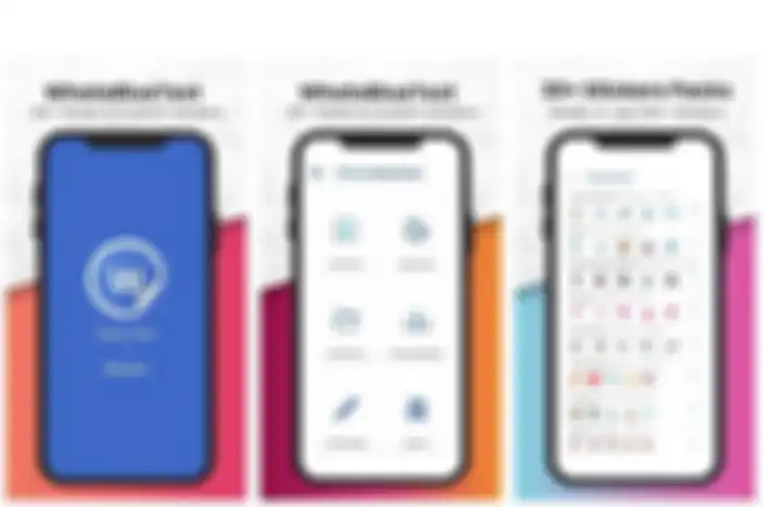 Tampilan aplikasi Fancy Text Sticker Maker atau WhatsBlue Text