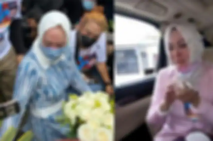 Angelina Sondakh Berizarah ke Makam Adjie Massaid