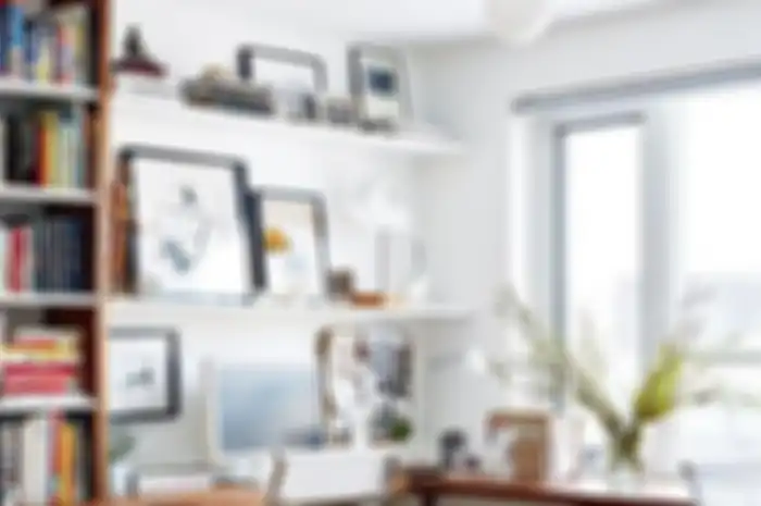 Kantor rumah bergaya skandinavian dengan interior yang ergonomis