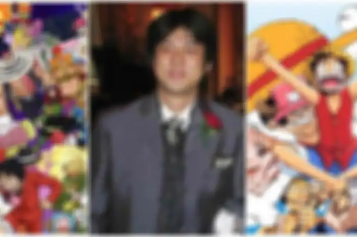 Kolase foto Eiichiro Oda dan serial anime One Piece