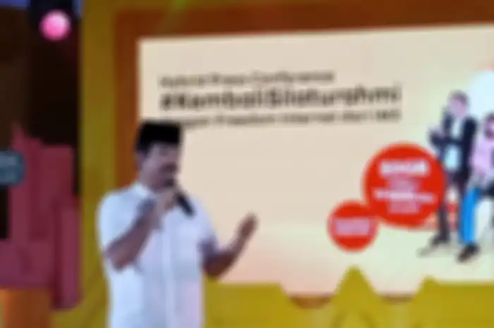 Ritesh Kumar Singh, Commercial Officer Indosat, saat mengenalkan Paket Freedom Internet kuota besar, Kamis (31/3/2022), di Jakarta Pusat.