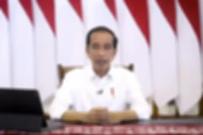 Presiden Jokowi saat memberikan keterangan pers terkait Cuti Bersama Idulfitri 1443 H.