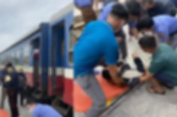 Viral wanita melahirkan di kereta api.