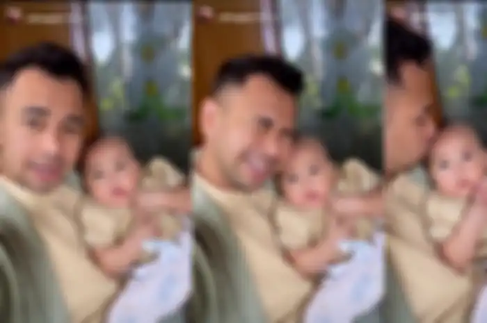 Momen Raffi Ahmad gendong Rayyanza