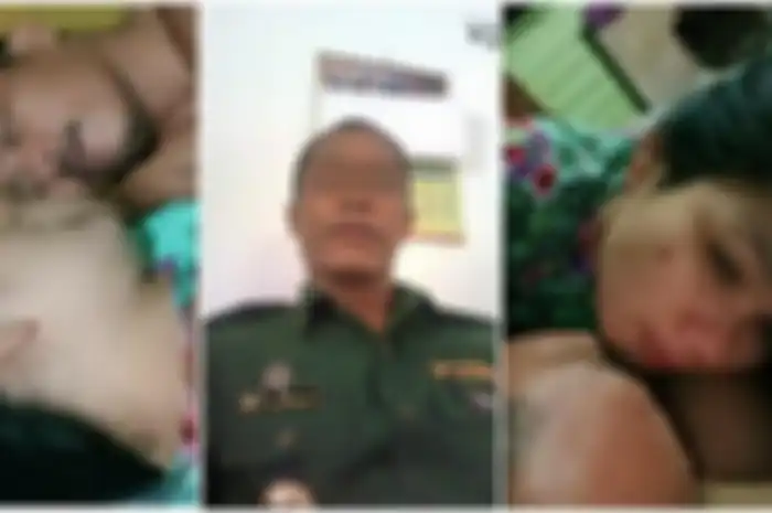 Kades Perdamean, THS (tengah) dan foto-foto mesumnya dengan JS, istri pengurus masjid. 