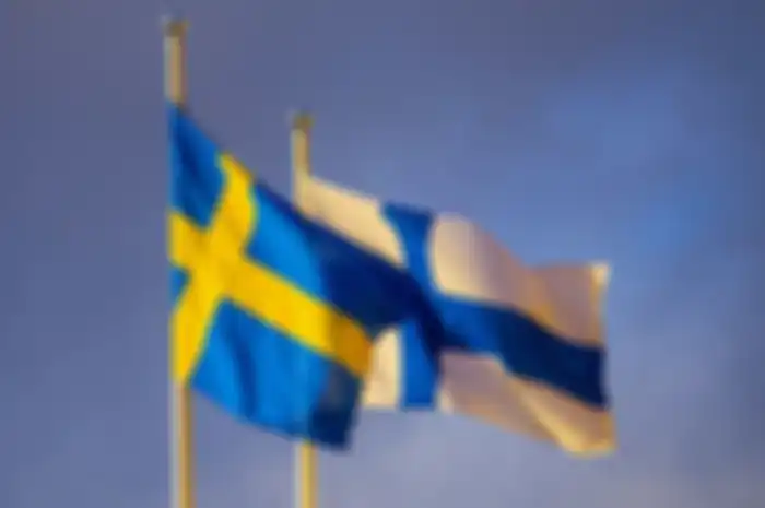 Ilustrasi bendera Swedia dan Finlandia