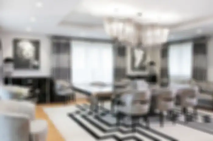 Ilustrasi interior bergaya Hollywood Glam
