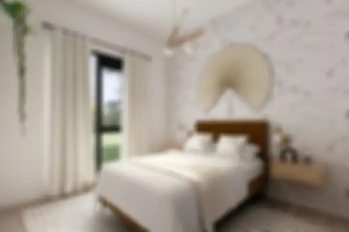 Ilustrasi kamar tidur, ilustrasi tirai di kamar tidur.(Unsplash/Collov Home Design) 