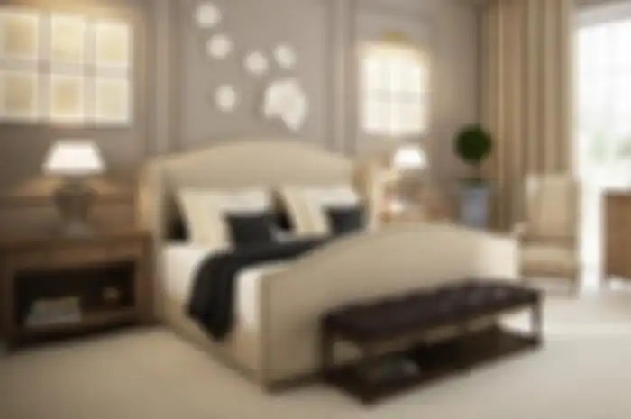 Ilustrasi kamar tidur yang sederhana tetapi elegan