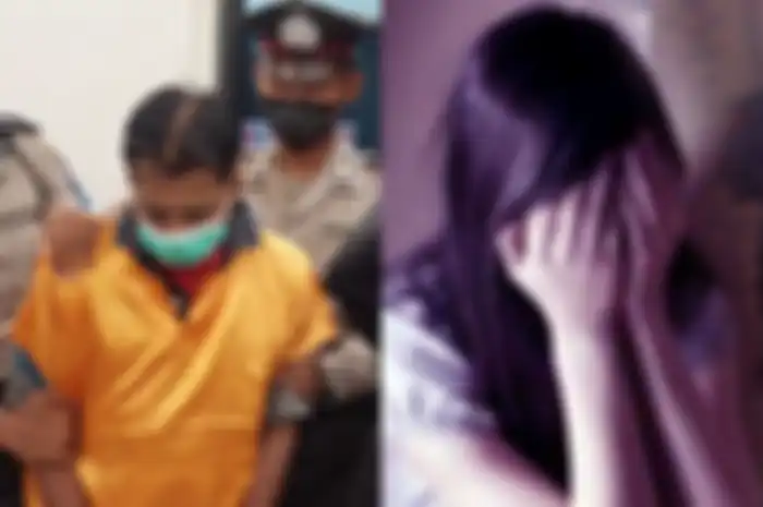S (52) pelaku pemerkosaan terhadap anak di bawah umur diperlihatkan di hadapan wartawan di Cengkareng, Jakarta Barat, Jumat (3/6/2022) dan ilustrasi gadis yatim piatu