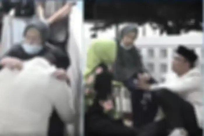 Momen tangis Ridwan Kamil menangis di pelukan ibunya.
