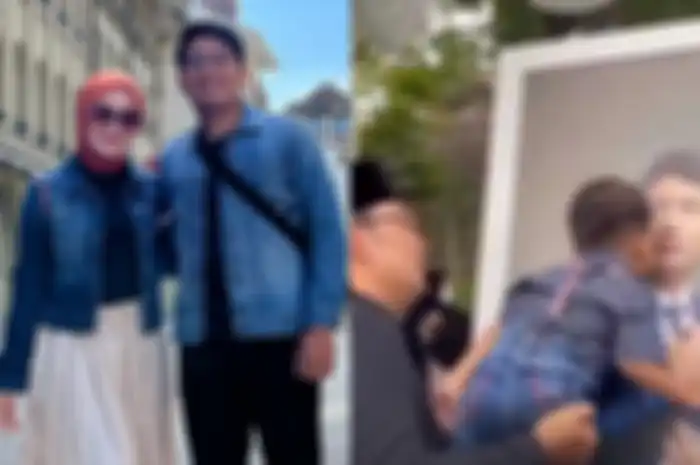 Potret Arkana ciumi foto sang kakak sambil di gendong Ridwan Kamil