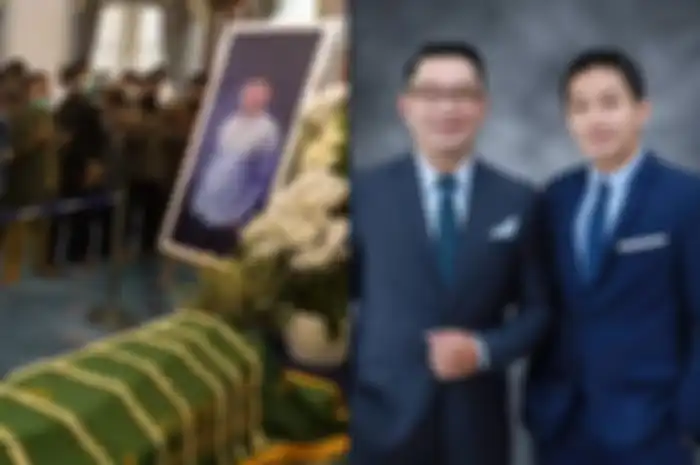 Pemakaman Eril dan Ridwan Kamil bersama sang putra.