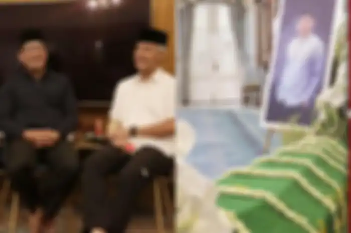 Kolase Foto Ridwan Kamil, Ganjar Pranowo, dan Jenazah anak Ridwan Kamil, Emmeril Kahn. 