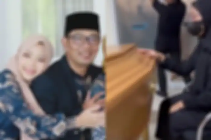 Zara, adik Emmeril Kahn Mumtadz yang tertunduk lesu lihat peti mati kakaknya