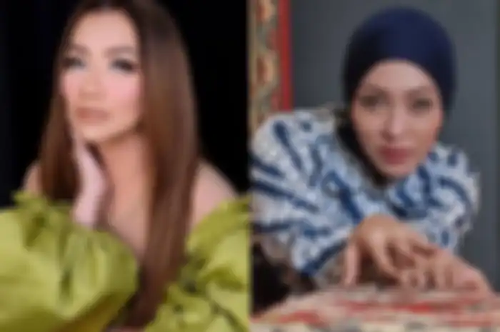 Kolase foto Reza Artamevia dan Angelina Sondakh.