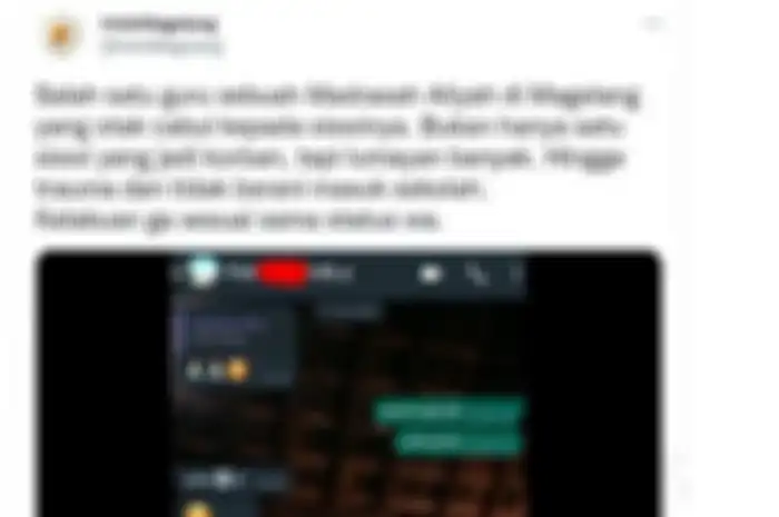 Tangkap layar video berisi chat tak senonoh yang dikirim oleh guru madrasah di Magelang kepada siswinya. 