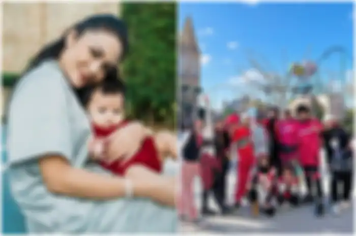 Kolase gambar Krisdayanti, Ameena dan Gen Halilintar.