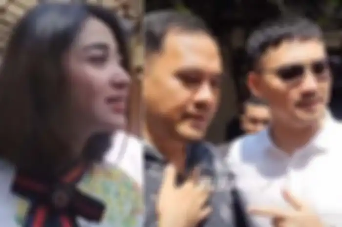 Kolase foto Dewi Perssik, Angga Wijaya, dan Saipul Jamil 