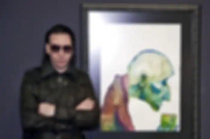 Marilyn Manson dalam pamerannya berjudul 'The Path of Misery' di Antiguo Colegio de San Indefonso, Meksiko.