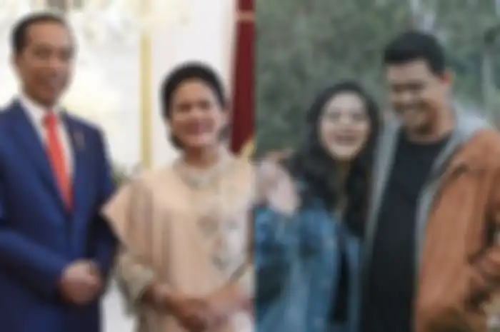 Presiden Jokowi dan Iriana (kiri), Kahiyang Ayu dan Bobby Nasution (kanan)