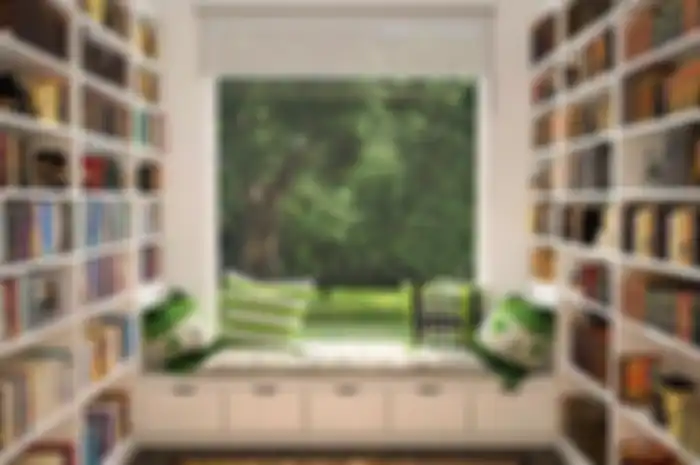 Ilustrasi perpustakaan di rumah