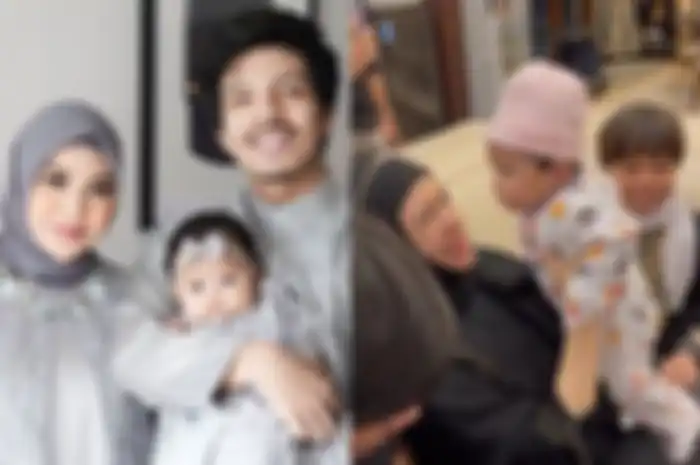 Ibunda Atta Halilintar, Lenggogeni Faruk menggendong cucu pertamanya, Ameena.