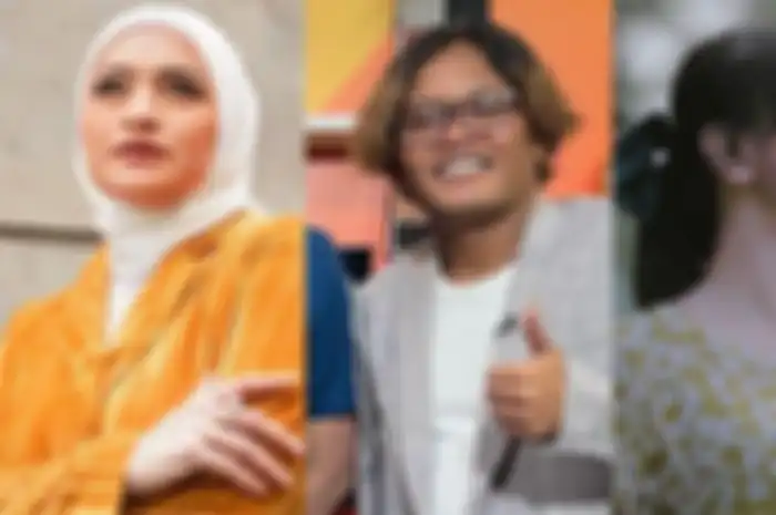 Nathalie Holscher (kiri), Sule (tengah) dan Riesca Rose (kanan)