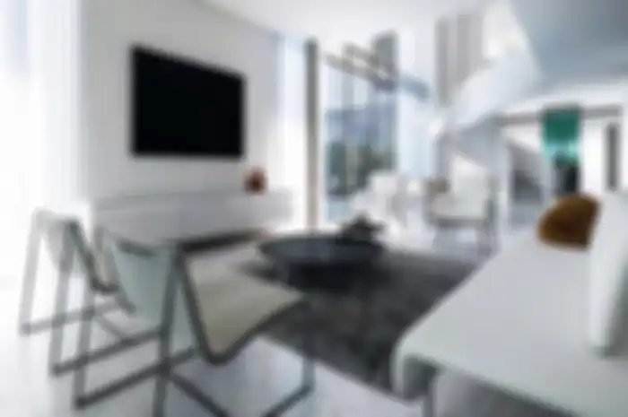Ilustrasi material kaca dalam interior modern minimalis