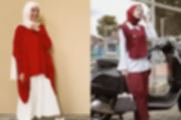 Ide outfit hijab merah putih modis buat rayakan HUT RI ke-77