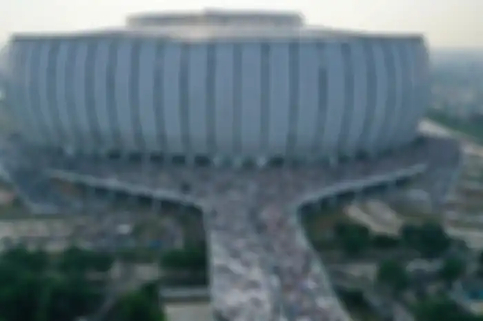 Jakarta International Stadium (JIS) di Papanggo, Tanjung Priok, Jakarta Utara, saat diabadikan tanggal 2 Mei 2022.