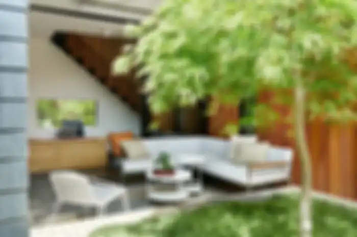 Ilustrasi desain interior biofilik