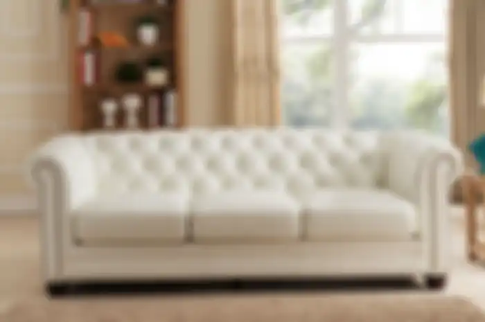 Ilustrasi sofa kulit putih