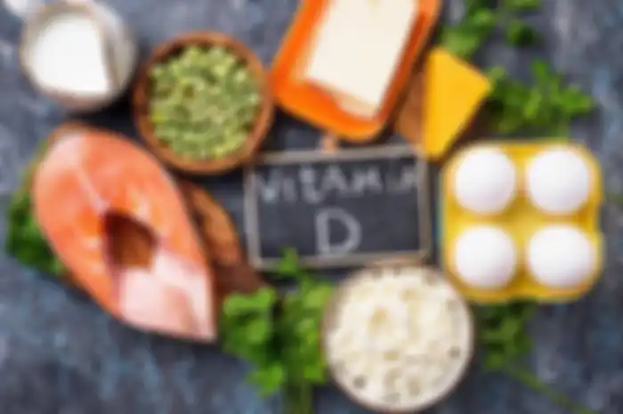 Berbagai jenis makanan yang mengandung vitamin D.