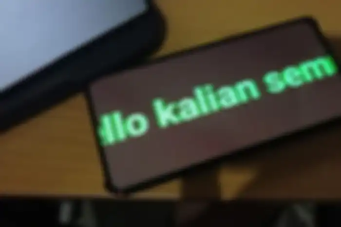Tampilan teks berjalan dari aplikasi LED Scroller