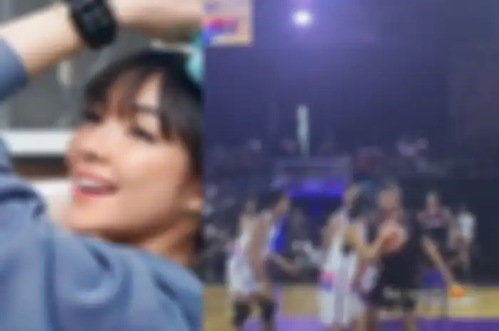 Gisel girang bisa bertanding basket dengan Gading Marten